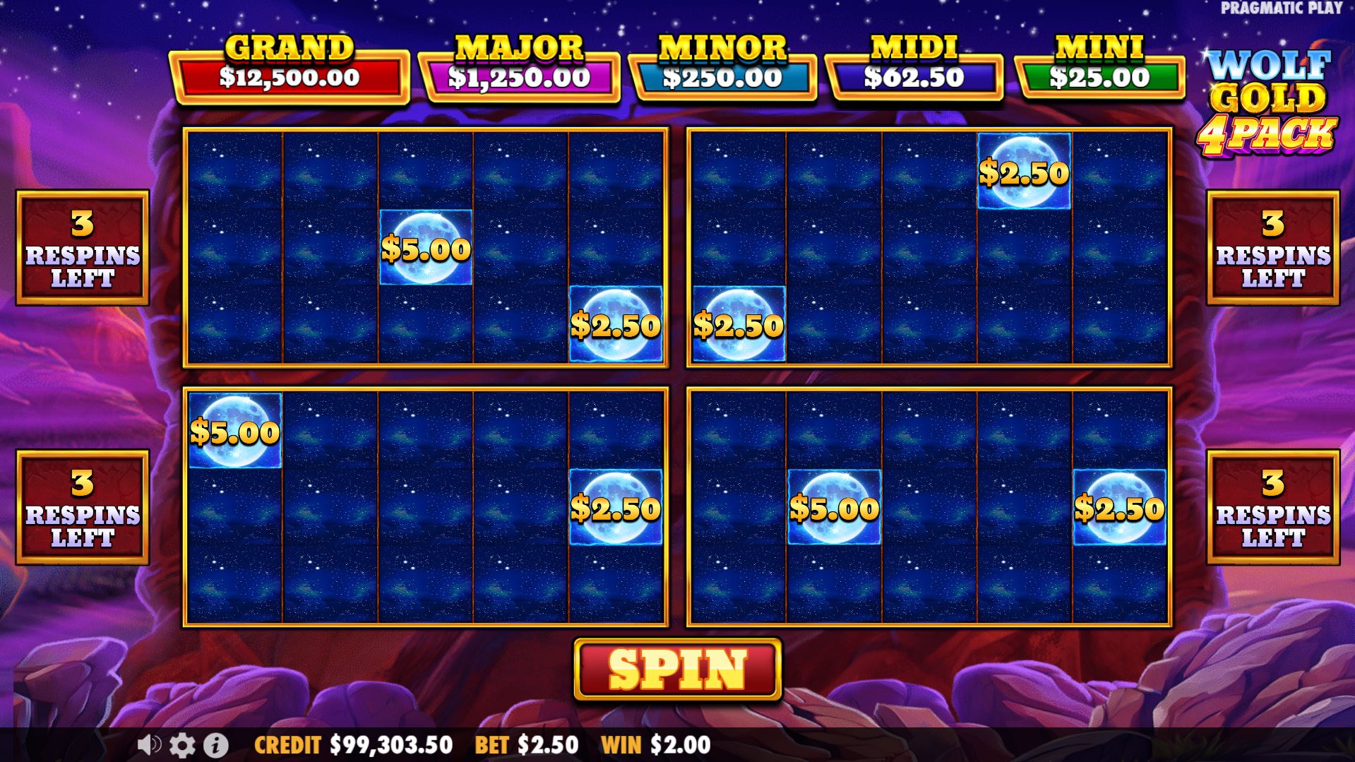 Wolf Gold 4 Pack Game Interface Overview